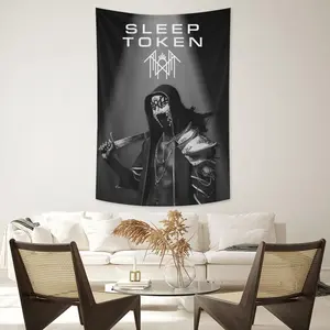 Sleep Token Linen Tapestry, 40x60 in Music Print, Gentle Wash Home Decor for Bedroom Wall Art Hanging, Room Accessories Flag Banner