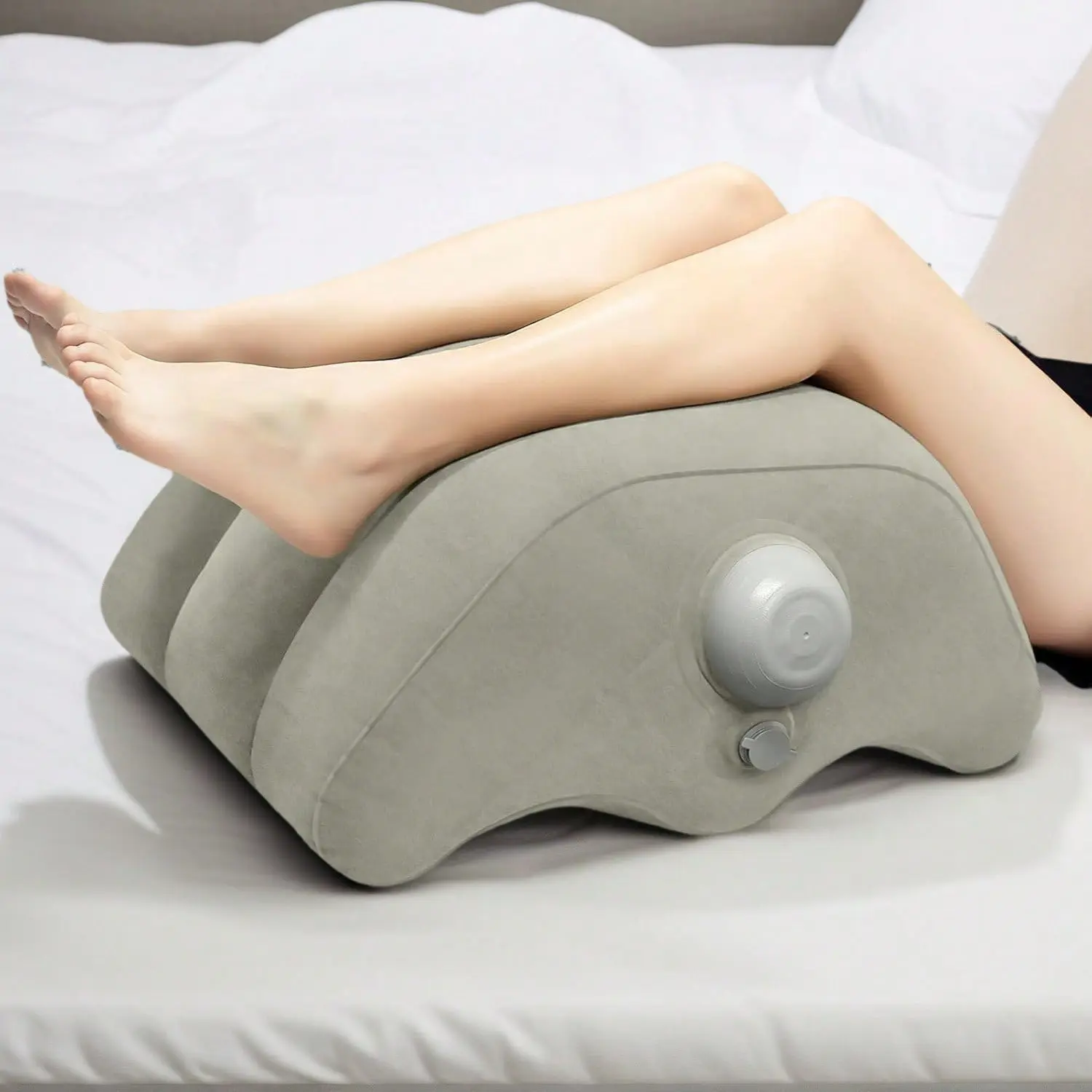Inflatable Wedge Leg Elevation Pillow - Post-Surgery Recovery Pillow for Blood Circulation Boost, Knee, Hip & Ankle Swelling Relief, Wedge Pillow