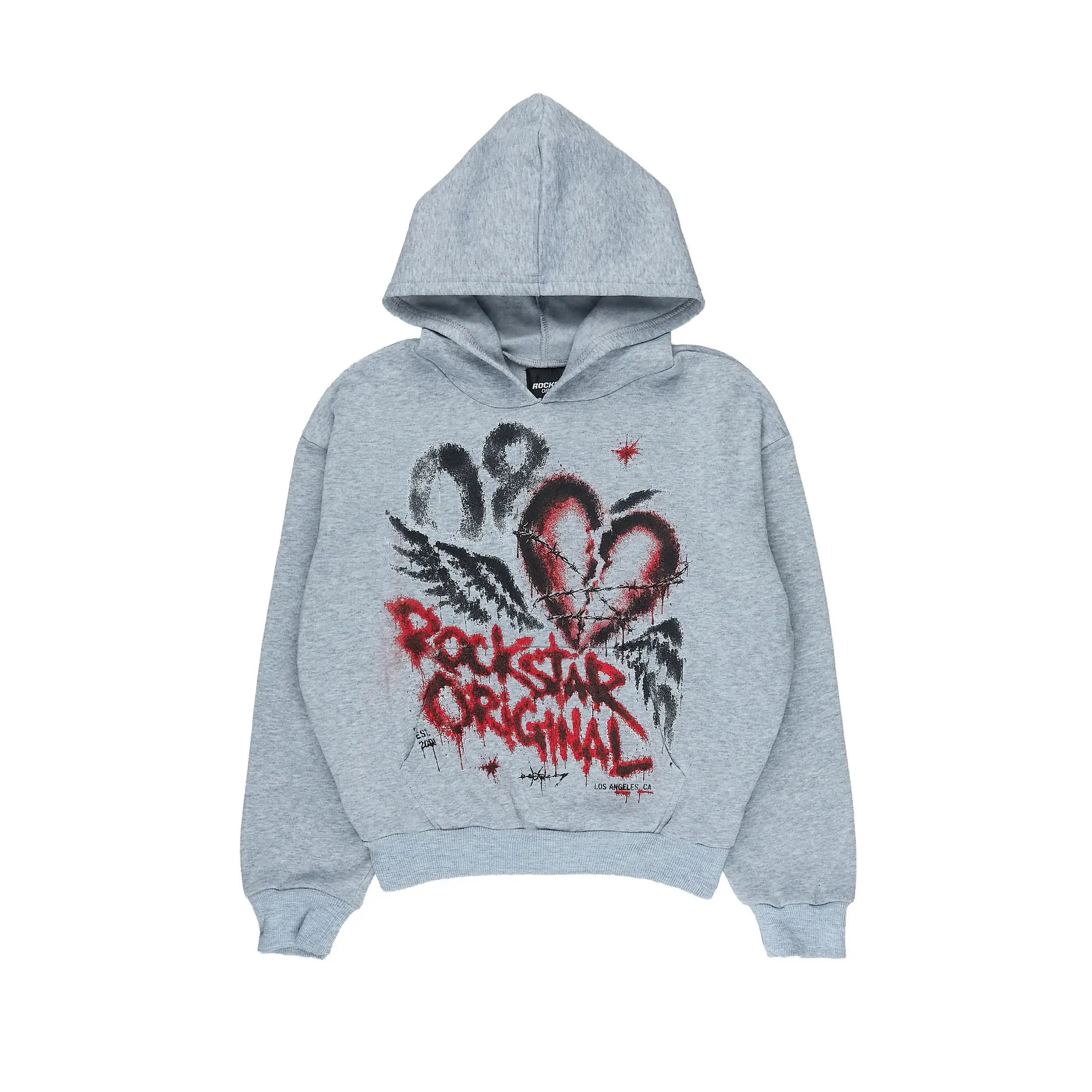 Girls Effigia Heather Grey Graphic Hoodie