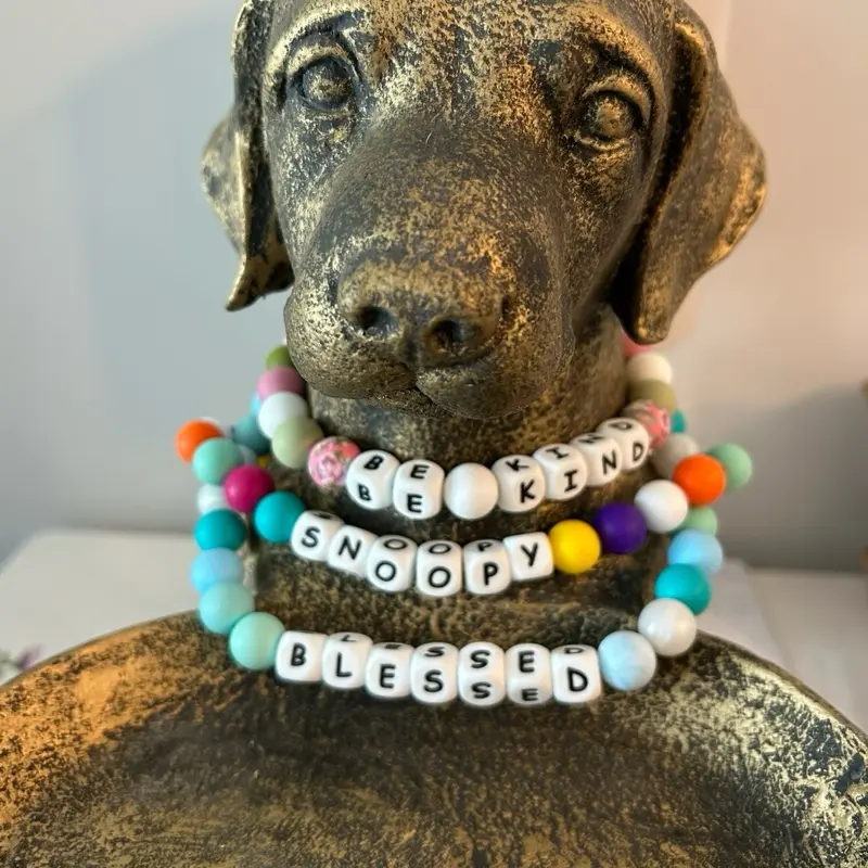 Personalized silicone dog collars with “Blessed” & “Be Kind Dog Ambassador designs. Easy to put on and remove. Comfortable wear.