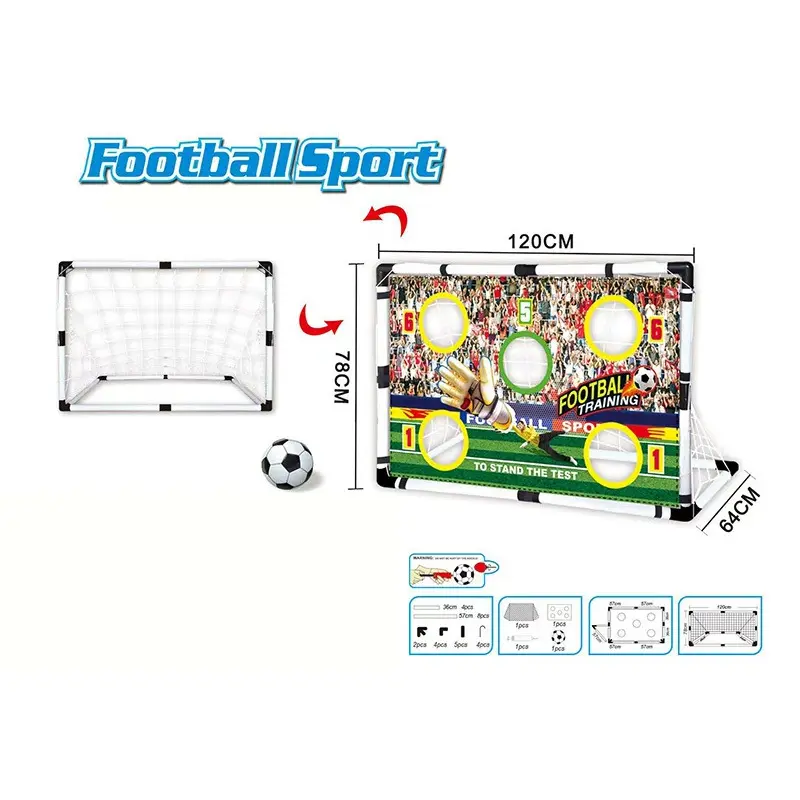 47in Freestanding Football Goal Frame Set - Durable Polypropylene Frame with Scoreboard, Youth Indoor-Outdoor Soccer Training Backyard Gift, Living Rooms, Playrooms, 3 – 12 Years Old, Backyards, Children, Dual Mode Design, Sturdy, Standard Size, Pp Plasti