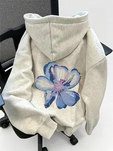 Women's Floral Print Drop Shoulder Hoodie Fall Cloth For Women