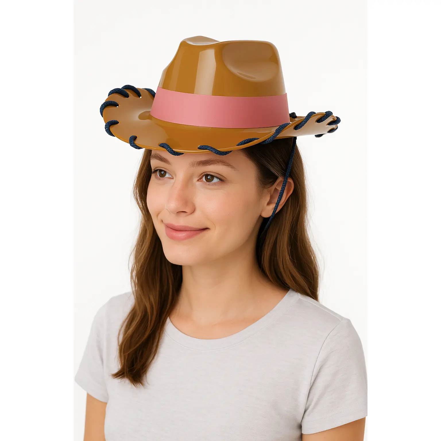 Saddle Up Mini Cowgirl Party Hats - Brown & Pink, 4-Pack