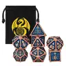 7-Piece Cthulhu Octopus Theme Dice Set, Metal Polyhedral Large Gaming Dice, Rpg Accessories with Portable Velvet Bag, Indoor Board Game Props