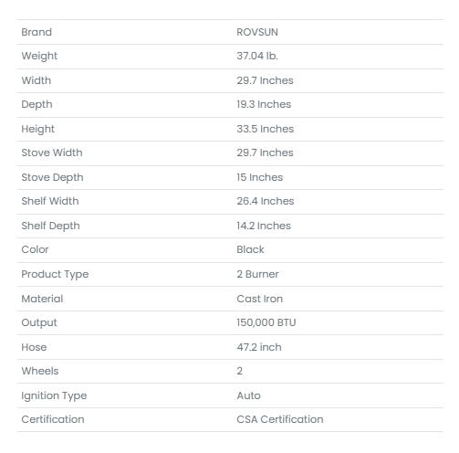 [FLASH SALE] ROVSUN 2-Burner 150000 BTU Camping Propane Stove with Wheels
