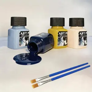 Retro four-color acrylic paint set - 30 ml cream texture art piment, suitable for smooth application on canvas, ideal for DIY, upcycling and template art, retro handicrafts, creative DIY and canvas art projects, with its easy-flowing formula.