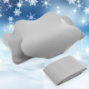 Cooling Silky Satin Pillowcase for Cervical Memory Foam Pillow, Ergonomic Contour Pillow Cover Soft Breathable for Neck Support and Better Sleep, Fits Side Back Stomach Sleepers with Zipper