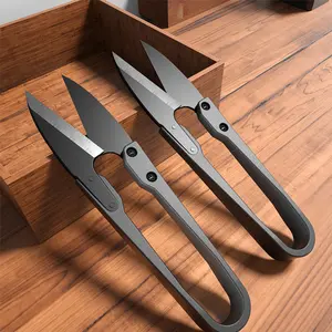 2pcs Carbon Steel Sewing Scissors Trimming Nippers U Shape Clippers Yarn Stainless Steel Embroidery Craft Scissors Tailor, DIY, Easy To Use