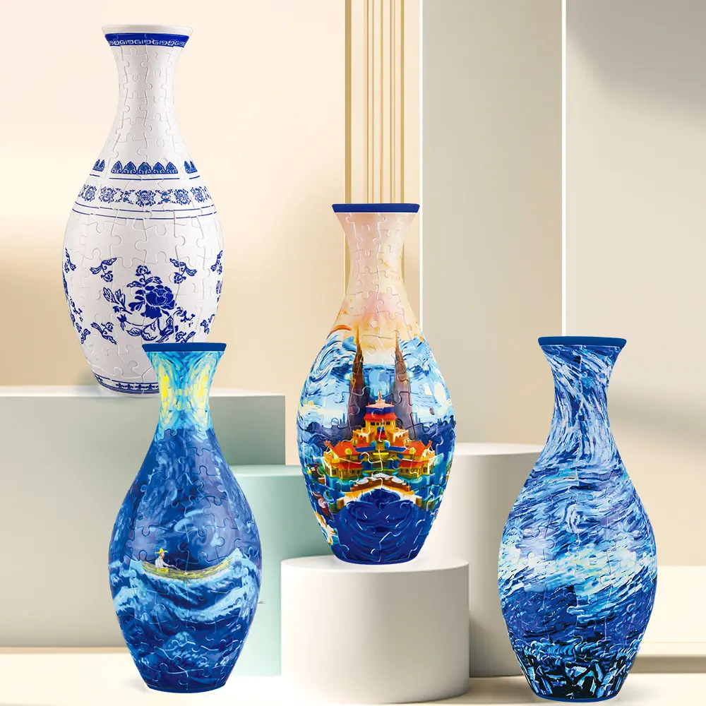 3D Art Puzzle Vase for Adults, Elegant DIY Planter Pot for Home & Office Decor, A Creative & Fun Gift Idea for Women, Friends and Family
