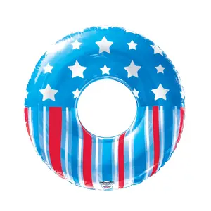 BigMouth Stars & Stripes 36" Ring Pool Float – 250th Celebration Edition, Red White & Blue Inflatable Swim Ring for July 4th Pool Parties & Summer Lounging