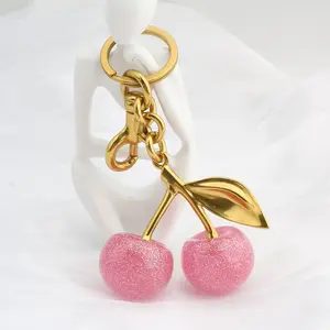 Cherry Keychain Bag Charm for Women-Perfect Anniversary & Wedding Gift for Leather Handbags