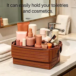 Makeup Storage Organizer Bag Set, Foldable Waterproof Toiletry Bag For Home Cleaning, Travel Gear & Portable Bag, Multifunctional Large Capacity Hanging Cosmetic Case With Compartments For Bathroom Bedroom Organization, 2026 Hot Selling Travel Accessories