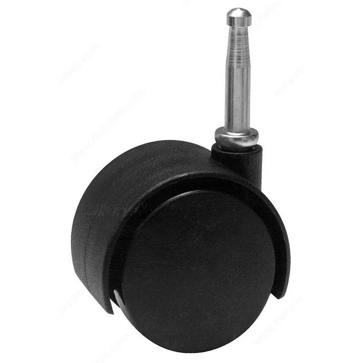 Richelieu 2 in. Swivel Dual-Wheel Caster with Wood Stem, Black Furniture Moving Wheel, Swivel Wheels