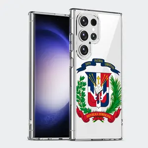 Dominican Republic Emblem Clear Wireless Charging Military-Grade Protection Shockproof Slim Magnetic Phone Case for Samsung Galaxy S26 S25 S24 Ultra S23 S22 Plus Edge FE A14 A15 A16 A35 A36 A54 A56 Note20 Note10 A57 A17 A55 A25 A26 A24 A23 A06 A05 S21 S20