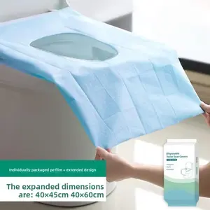 30-Pack Disposable Toilet Seat Covers | Antibacterial Extra-Large Flushable Design | Spring-Perfect for Outdoor Excursions & Public Restrooms | Bonus Toilet Button Presser | Baby-Safe Waterproof Bathroom Essential