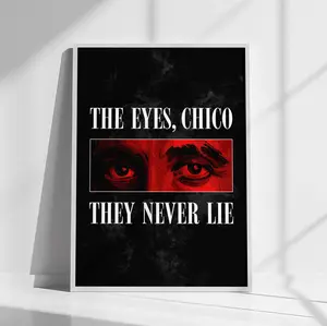 Pacino Tony Montana Poster 1 Print Scar Face Trendy Wall Art Canvas Collectible Gift for Movie Enthusiasts High-Quality Solid Wood Frame Waterproof Design