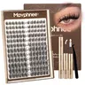 Mavphnee Lightweight Lash Cluster Kit, Wispy CC Curl 10-16MM DIY Extensions with Bond, Seal & Tweezers for Natural Clusters, Soft Glam, Clean Girl & Anime Makeup Cosmetic, Natural Lash Clusters