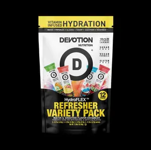 Devotion Nutrition HydroFLEX Packets - Vitamin Infused Hydration Powder - Water Enhancer Drink Mix - Sugar Free, Gluten Free & Vegan (12 Pack) Beverage Mixed