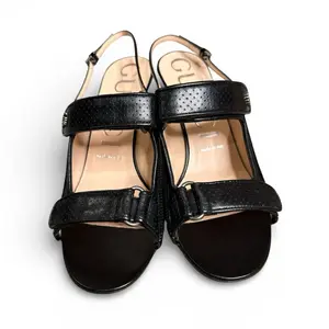 Gucci Perforated Leather Women’s Sandal with Mini Double G