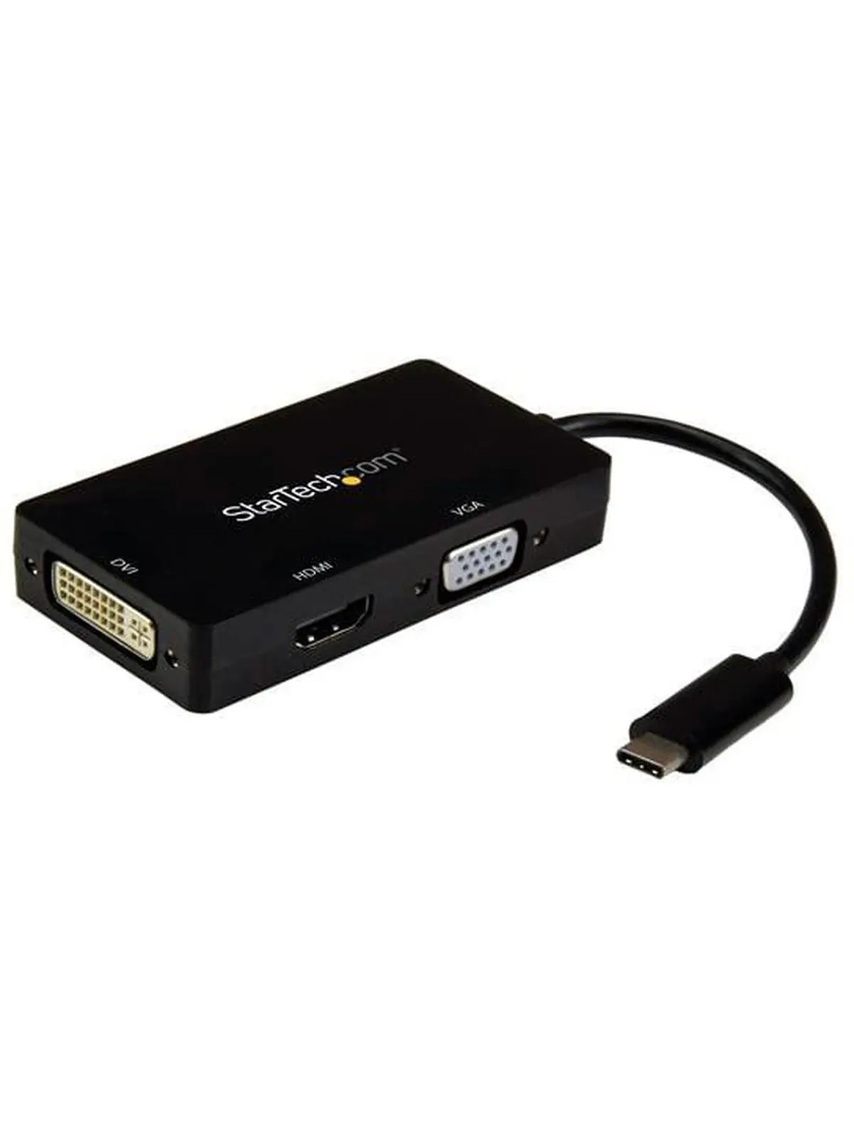 StarTech ST-CDPVGDVHDBP 3-in-1 USB Type-C Multiport Adapter - Connects to HDMI, DVI or VGA - USB Type-C, Connection Feature, Multi-Port Combo, Portable Multi-Port Multifunction Adapters, Connection Feature Multifunction Adapters