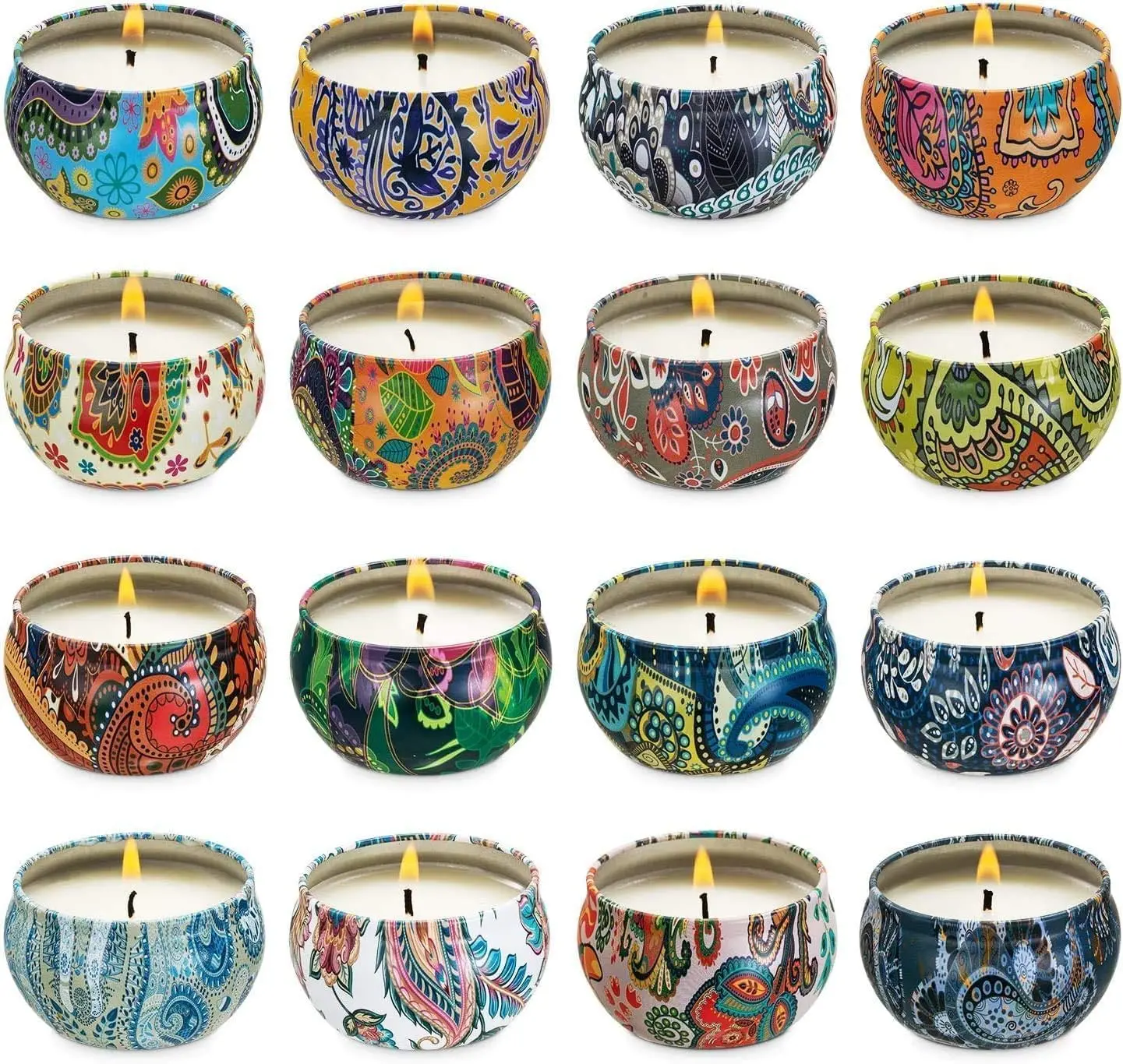 YOROXRG 16-Pack Soy Wax Scented Candles, 2.5 oz Travel Tin Jar Candles for Home Decor, Ideal Gifts for Mom on Christmas, Birthday