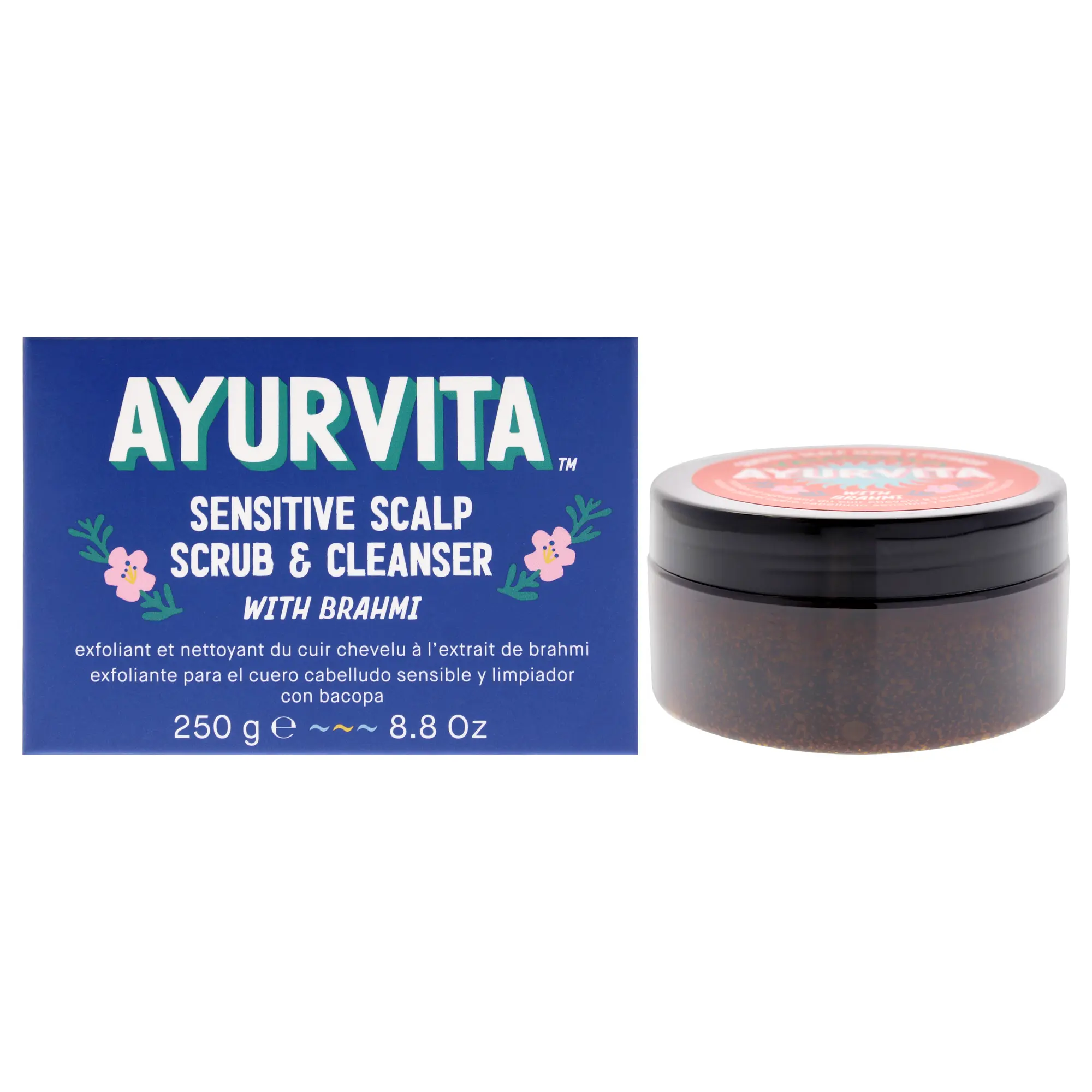 Sensitive Scalp Scrub and Cleanser with Brahmi by AyurVita for Unisex - 8.8 oz Cleanser Clarifying Shampoo