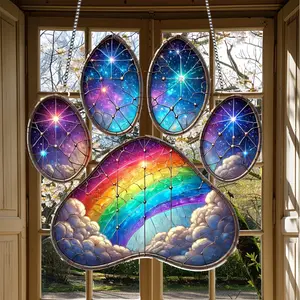 Acrylic Butterfly Sun Catcher, Colorful Glass Finish, 8x8 Inch Window Hanging Decor, Hanging Room Decor, Unique Design, Butterfly Pattern Design, All Seasons Home and Outdoor Use