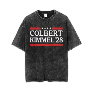 Colbert Kimmel '28 Tee, Funny Election Campaign Shirt, Political Satire Graphic, Talk Show Host Merch, Crew Neck T-Shirt, Short Sleeve, Unisex Vintage Top, Streetwear Style