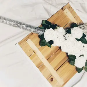 White and Silver Wedding Jumping Broom +Celebration+Weddings+Decor