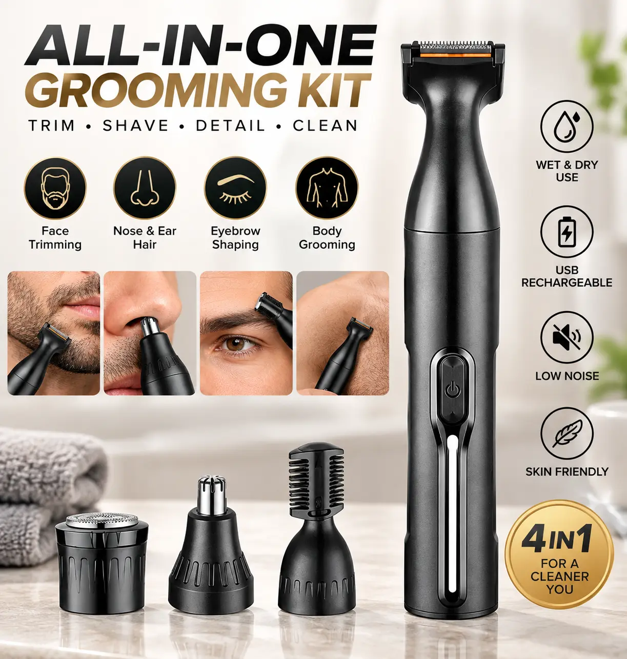 Electric Nose Trimmer, USB Rechargeable Trimmer for Nose And Ear Hair, Nose Hair Shaver for Women And Men, Painless Eyebrow And Facial Hair Removal Device