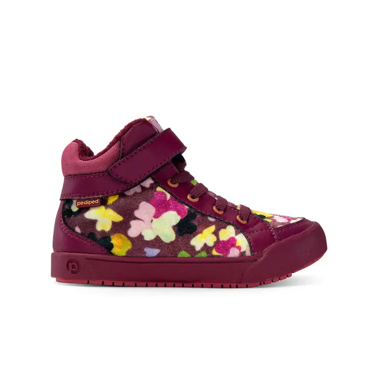 Pediped Logan - Flex Winter Floral High-Tops with Warm Fleece Lining for Cozy Comfort and Rugged Style in Cold Weather