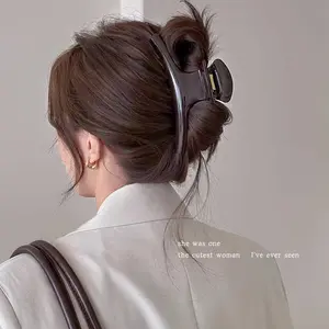 French Style High-End Large Curved Hair Claw for Women, New Back of Head Hair Clip, Large Volume Shark Clip, Hairpin Clip