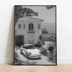 Vintage Porsche Poster, Porsche Wall Art,Classic Car Wall Art, Old Porsche Print, Product without No Frame