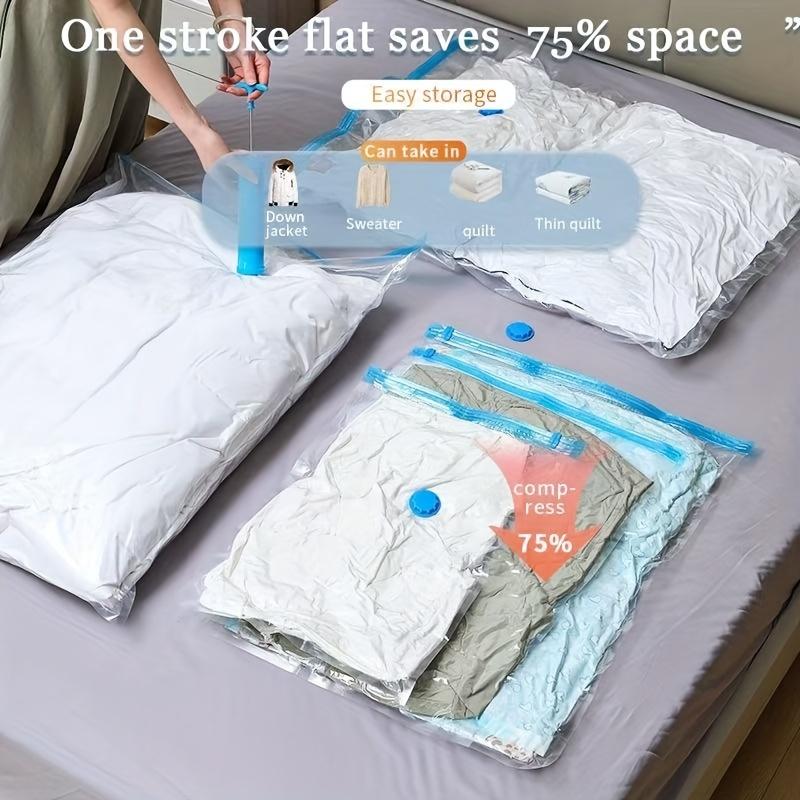 Customizable 5-piece set of extra-large vacuum storage bags (40x 60cm with 1 manual pump) - space-saving, airtight compression, dust and moisture-proof, ideal for clothing and bedding, dorm rooms, wardrobes, and moving