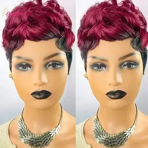 ShowReal Short Pixie Cut Curly Wig Autumn New Style Pixie Cut Wig Human Hair For Black Women Natural Unprocessed Hair