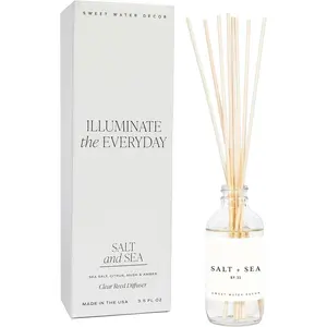 Salt & Sea Reed Diffuser Set - Sea Salt Citrus & Musk Amber Scent Diffuser - Reed Diffusers for Home with Long Lasting Fragrance - Non-Toxic Oil Reed Diffuser - the USA