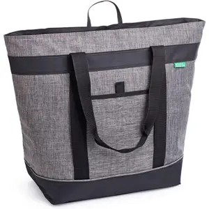 Insulated Cooler Bag (Charcoal) with  Thermal Insulation - , Collapsible Soft Cooler Makes a  Insulated Grocery Bag,  Delivery Bag, Travel Bag, Beach or Picnic Bags