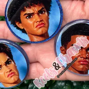 male cringe face badge reel, pink glitter, meme badge reel, funny badge reel, healthcare badge reel, office badge reel