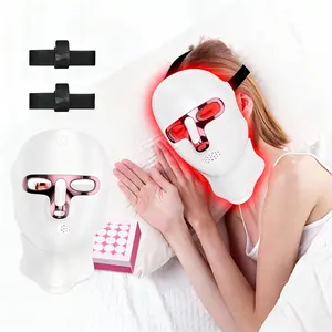 7-Color LED Face & Neck Mask, Cordless Rechargeable LED Facial Mask, Ergonomic Portable Skincare Instrument, Home Travel Yoga, Ideal Gift