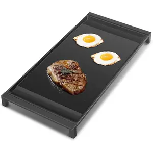 WB31X24738 Cast Iron Griddle GE Appliance Stove Cooktop, Nitrided Non-stick Coating, WB31X49806 Gas Stove Top Center Part for GE, 19.5"*9" Integrated Griddle