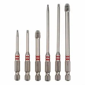 6-Piece Screwdriver Bit Set: Featuring magnetic hexagonal shanks and a unique pagoda-shaped internal hex design, a single bit can tighten nuts ranging from 1.5mm to 6mm—suitable for use with electric drills and wrenches