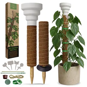 Moss Pole Monstera Plant Support Stakes - 26.4" Unique Self-Watering, Extendable Coco Coir Pole for Climbing Plant Supports for Potted Plants Indoor, Totem Pole for Monstera, Pothos & More