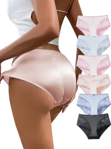 DORSU 6PCS Soft Ice Silk Comfortable Breathable Women's Underwear High Waist Solid Color Briefs Suitable For Daily And Party Wear Style Everyday underwear for women Panties Womenswear Comic Bridal