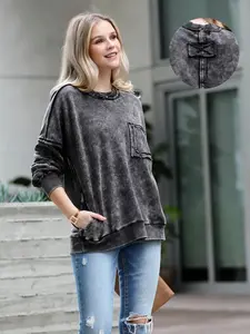 French Terry Acid Wash Pullover