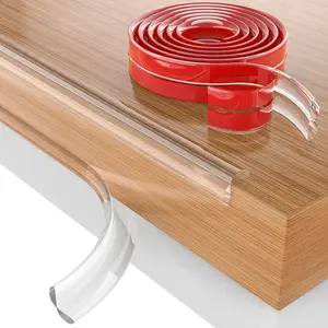 1pc edge guard thickened soft corner protector with strong adhesive, designed to prevent collisions on sharp corners of cabinets, tables, and drawers