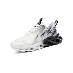 Men's Ombre Print Lace Up Running Shoes, Casual Breathable Comfortable Sports Shoes, Male All-match Round Toe Sneakers for Daily Wear, Closed