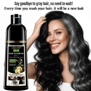 3-in-1 Black Hair Dye Shampoo Herbal Formula with Ginseng quick hair dye longlasting haircare Covers Gray Hair Natural Plant Haircare for Salon-Quality Results Flawless Radiant