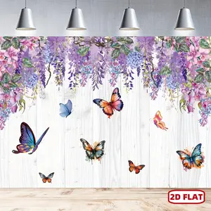 2D Flat Spring Butterfly Background Photo Props Banner Decor Home Room Wall Party Background Decor Supplies Gifts