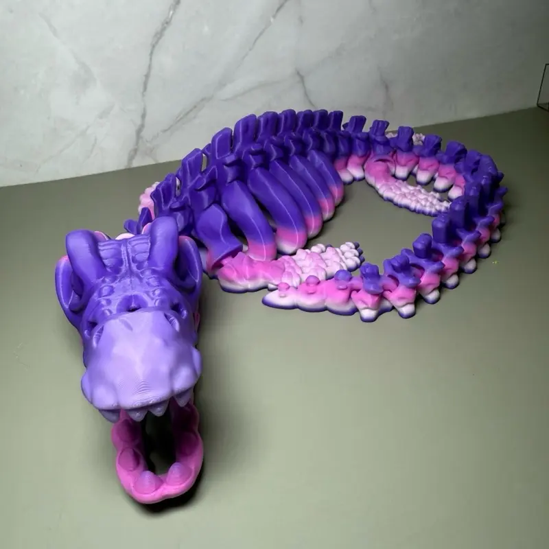 Articulating Dinosaur Mosasaurus Made with Rainbow Filament