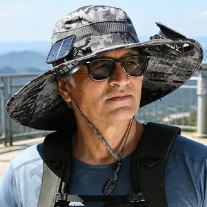 Outdoor Solar Powered Fan Hat, Unisex Fishing Cap with Dual Drive Fans for Hiking Camping, Father’s Day gift